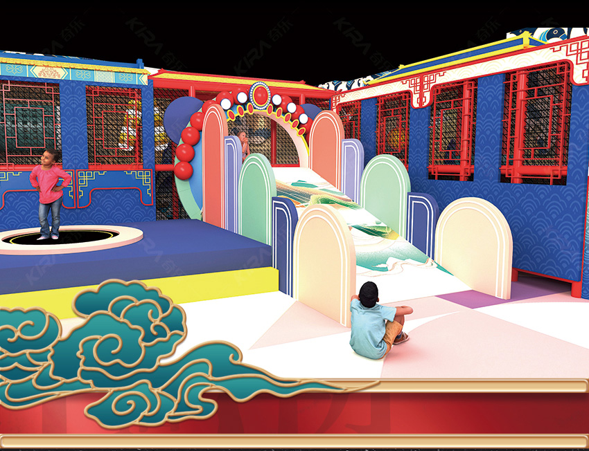 特別是在傳統(tǒng)節(jié)日中，在這樣國風(fēng)的兒童親子樂園中游玩，更有氛圍。
